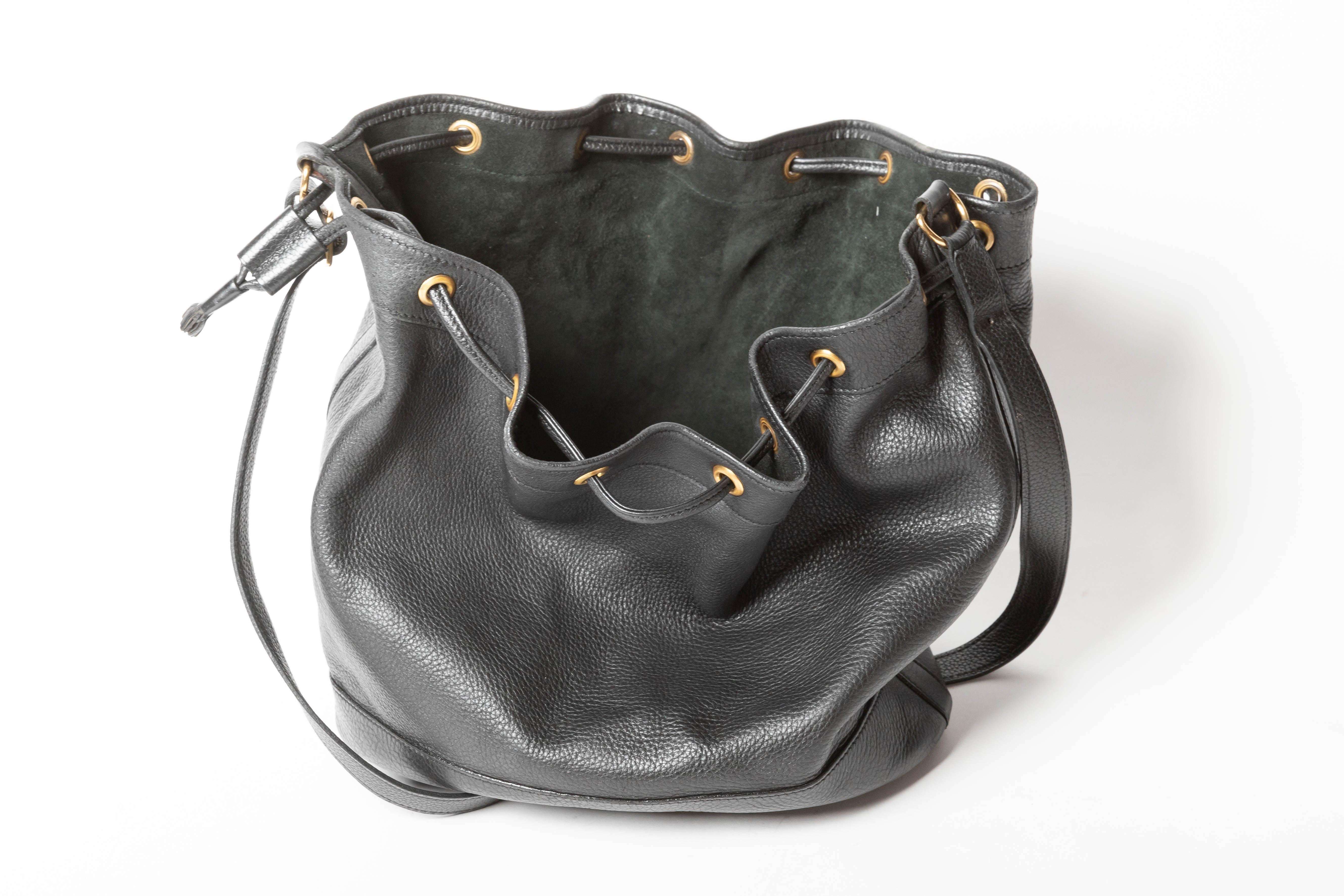 Hermes Market Bag in Black Leather For Sale 4