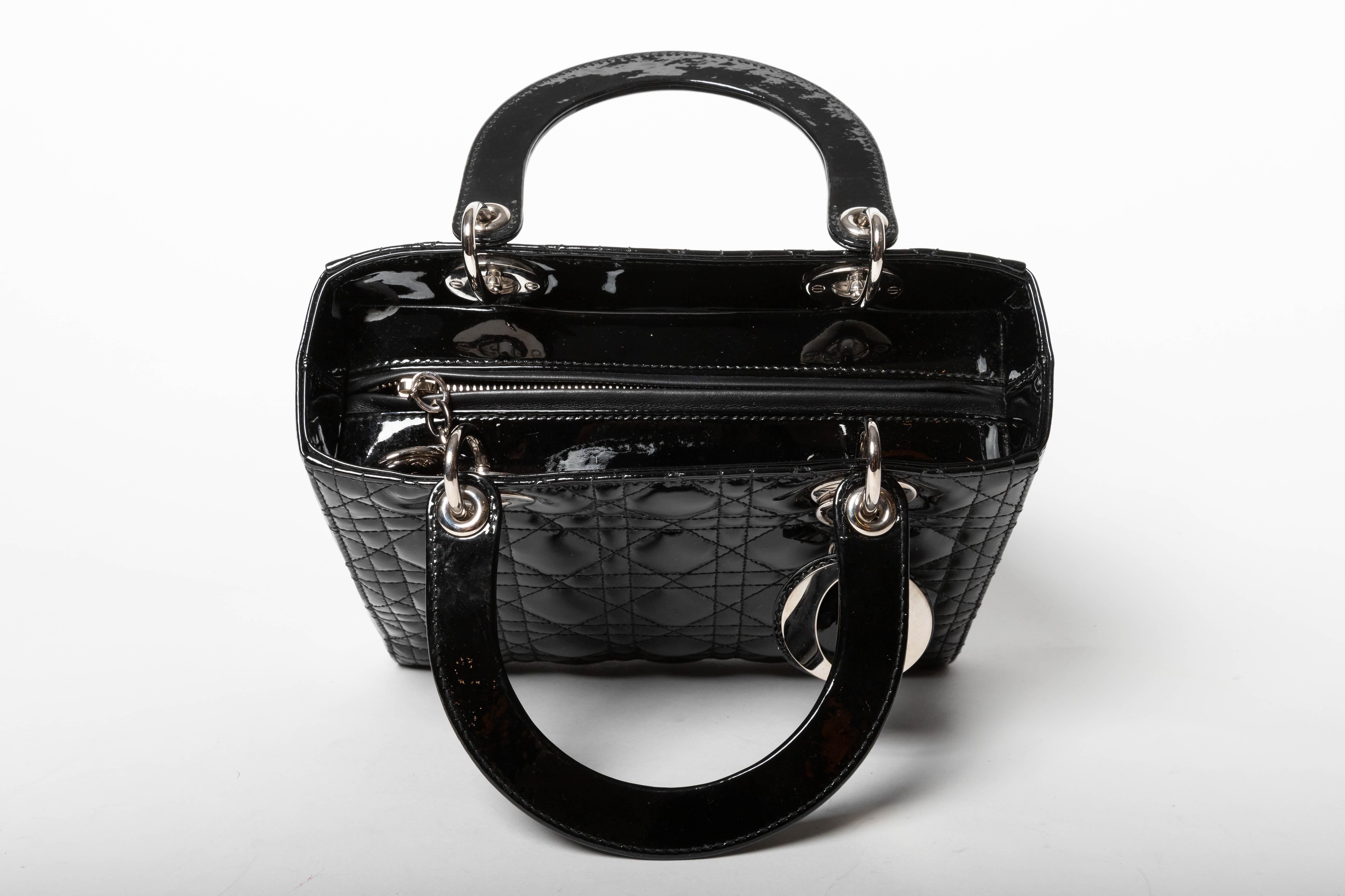 Lady Dior in Black Patent - Medium Size 3