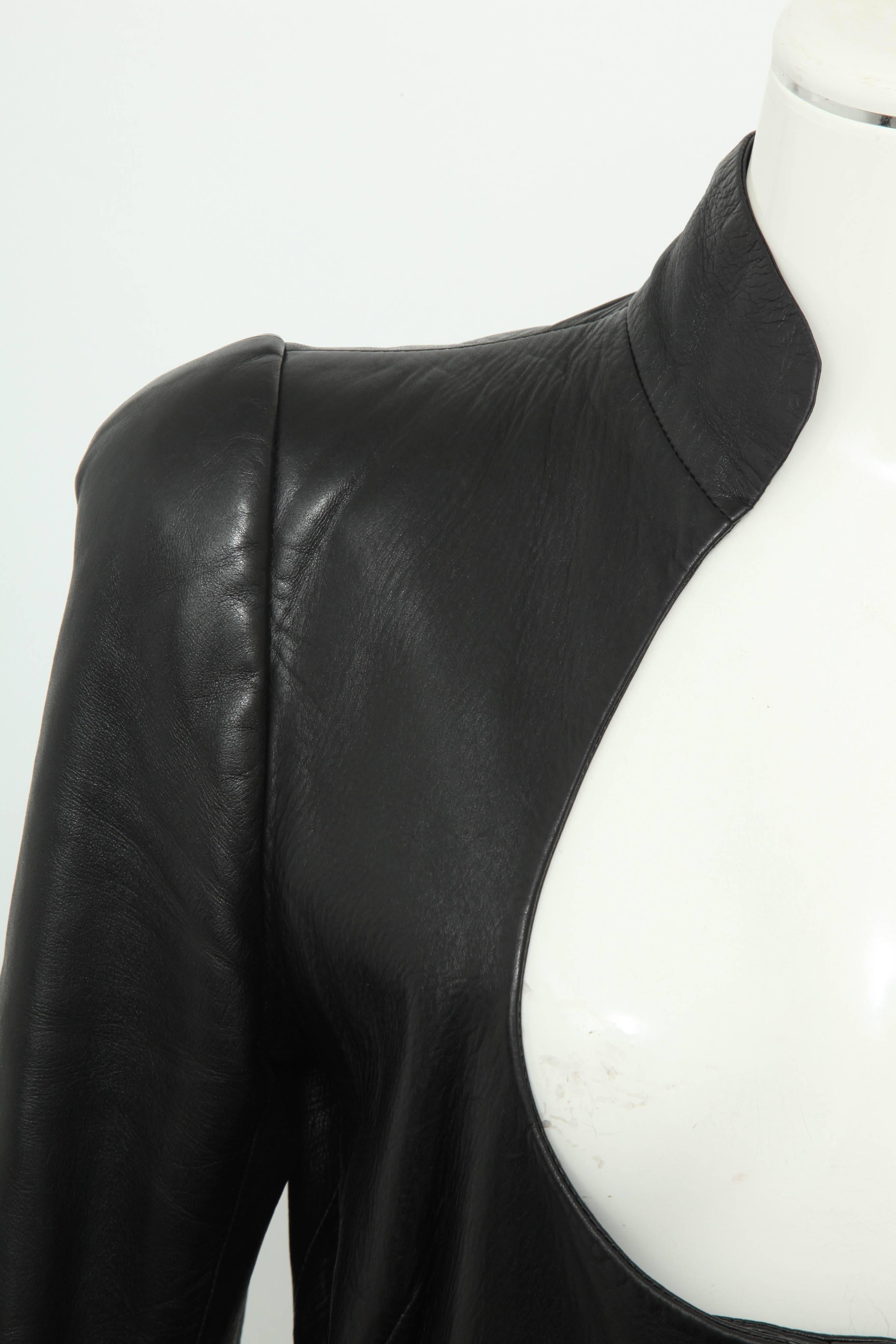 Alexander McQueen Black Lamb Skin Leather Jacket In Good Condition In Chicago, IL