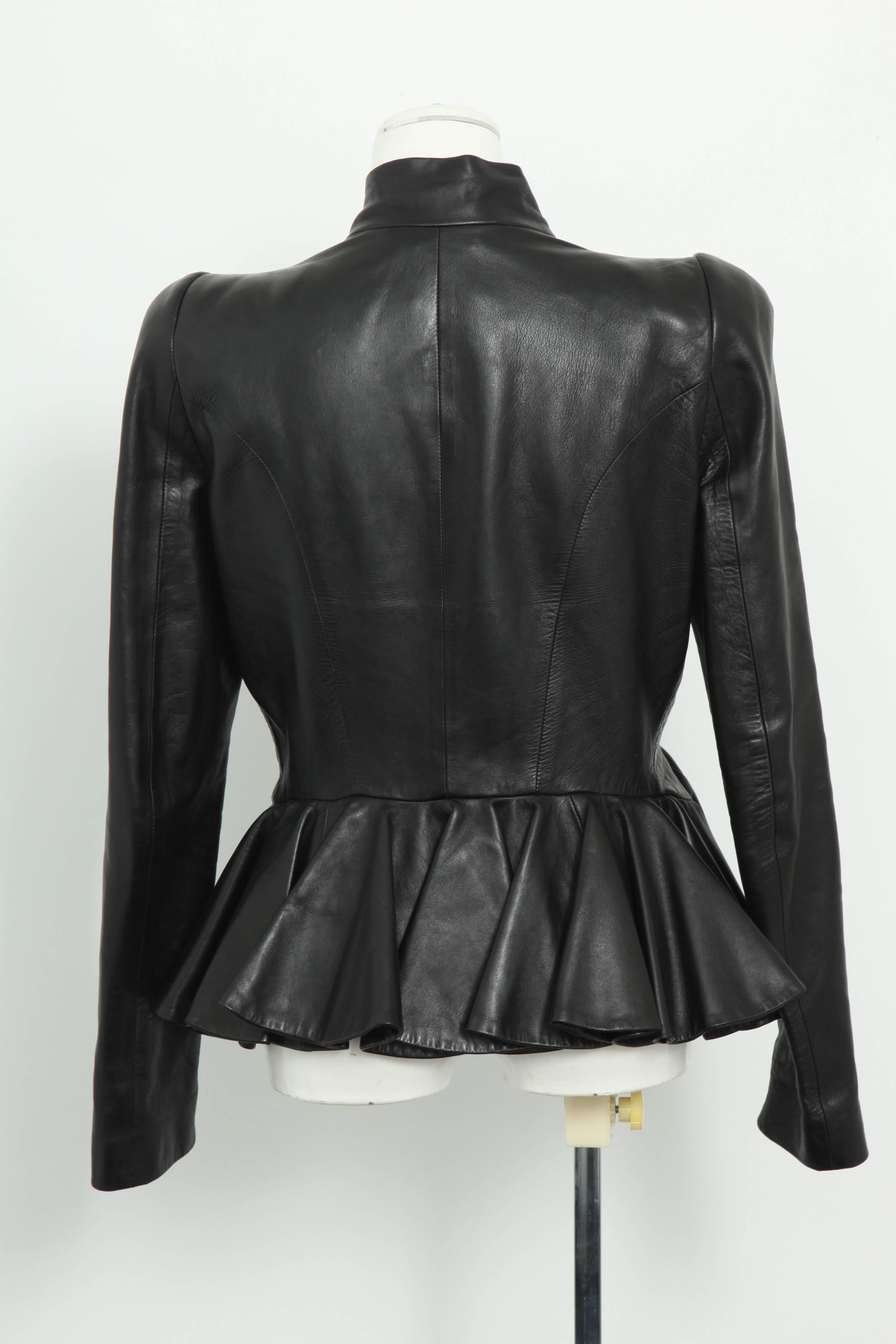 Alexander McQueen Black Lamb Skin Leather Jacket 1
