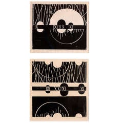 Wood Block Prints On Paper By Richard Filipowski, 1948