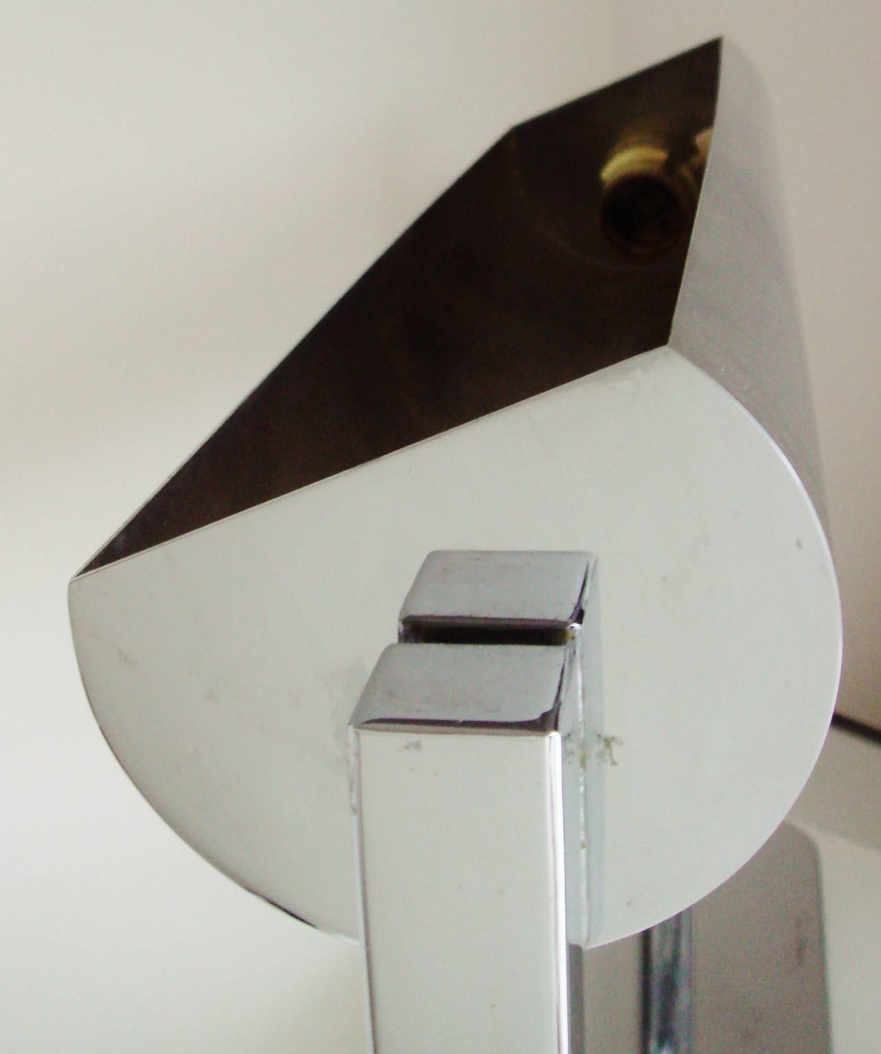 Large American Art Deco Revival Chrome, Adjustable Banker's Desk Lamp 1