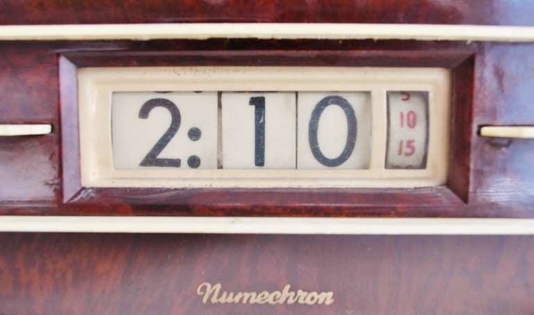 Mid-20th Century Rare American Art Deco, Machine Age Penwood Numechron Imperial Bakelite and Tenite Digital Electrical Flip Clock