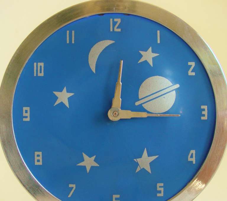 Mid-20th Century Very Rare American Art Deco Figurative Mechanical Clock by Frank Mariani