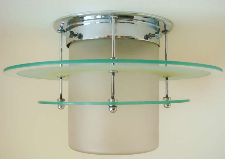 Spectacular High End English Art Deco Flush Mounted Ceiling Light with Saturn Rings from 'The Chase' Estate. 2