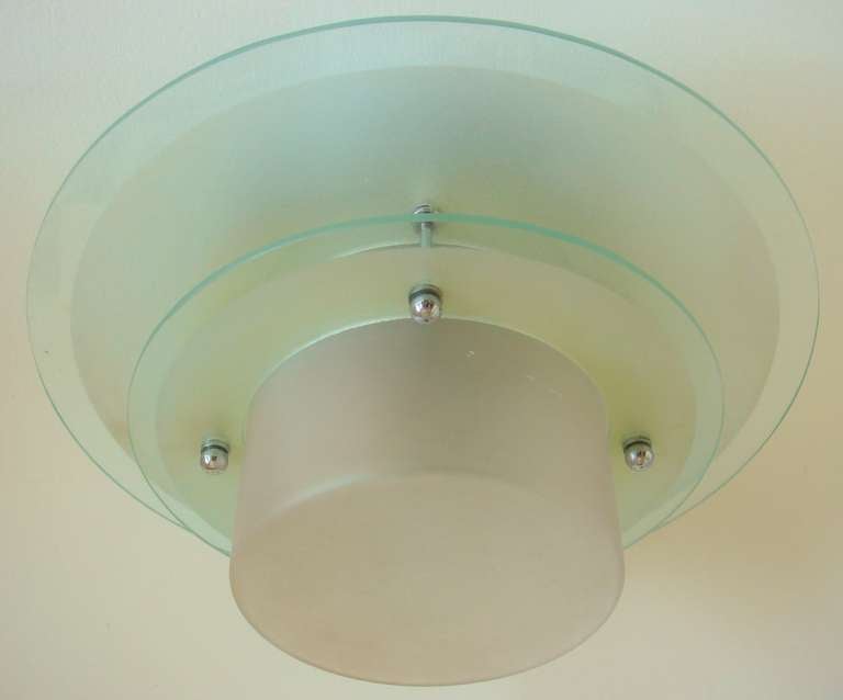 British Spectacular High End English Art Deco Flush Mounted Ceiling Light with Saturn Rings from 'The Chase' Estate.