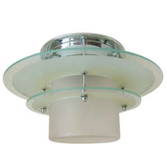Spectacular High End English Art Deco Flush Mounted Ceiling Light with Saturn Rings from 'The Chase' Estate.