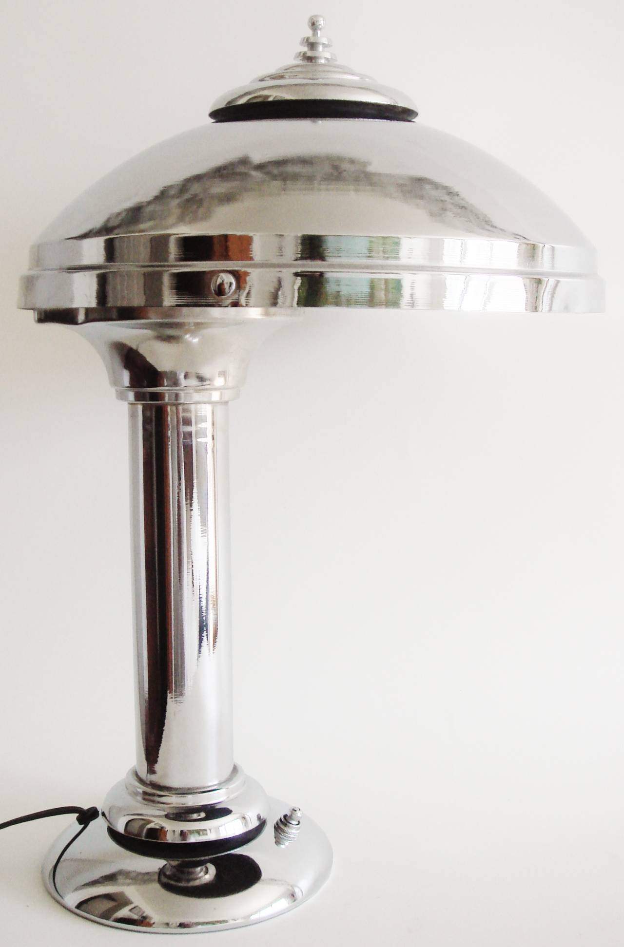 American Art Deco Chrome Plated Faries Asymmetrical Desk Lamp by Bert Dickerson. 5