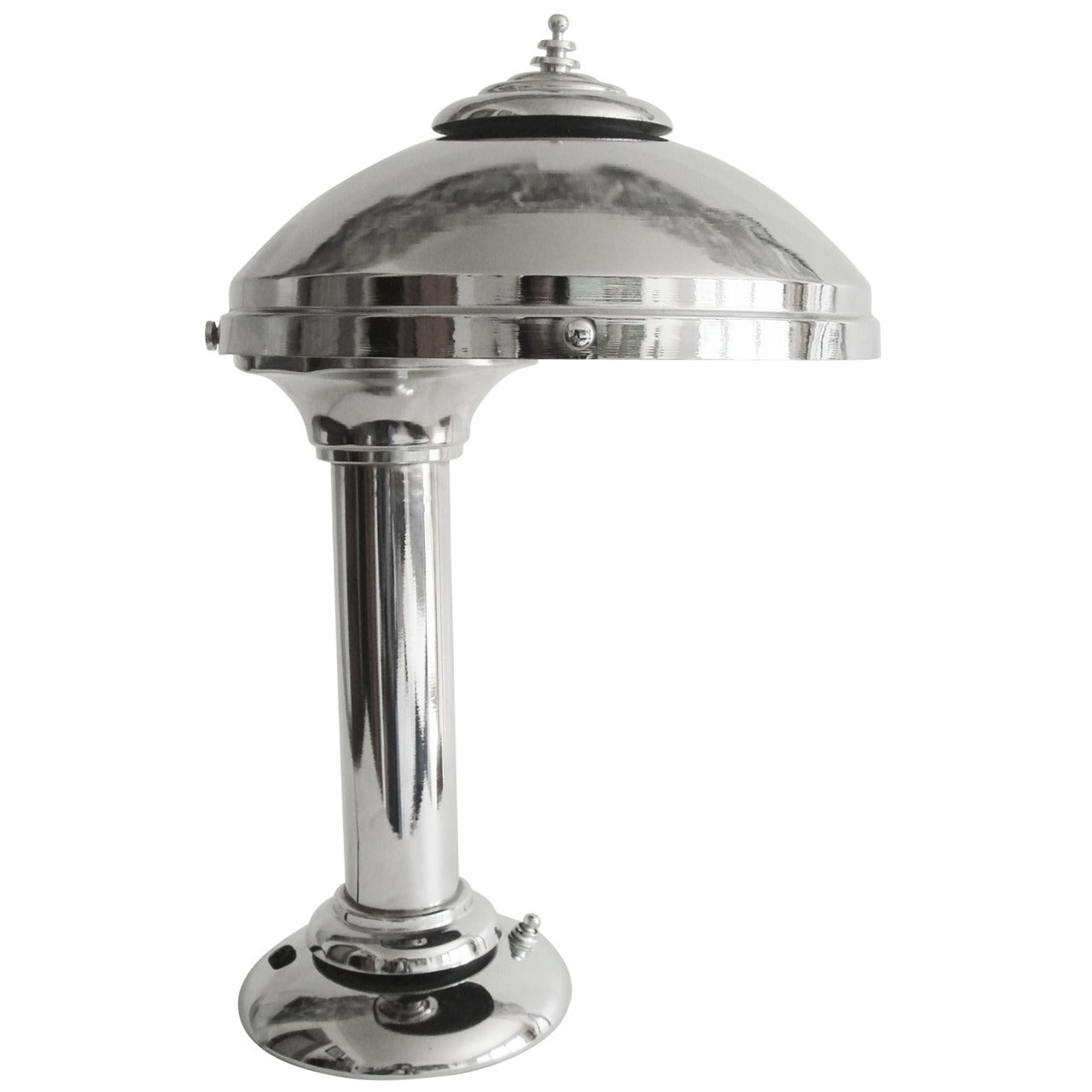 American Art Deco Chrome Plated Faries Asymmetrical Desk Lamp by Bert Dickerson.