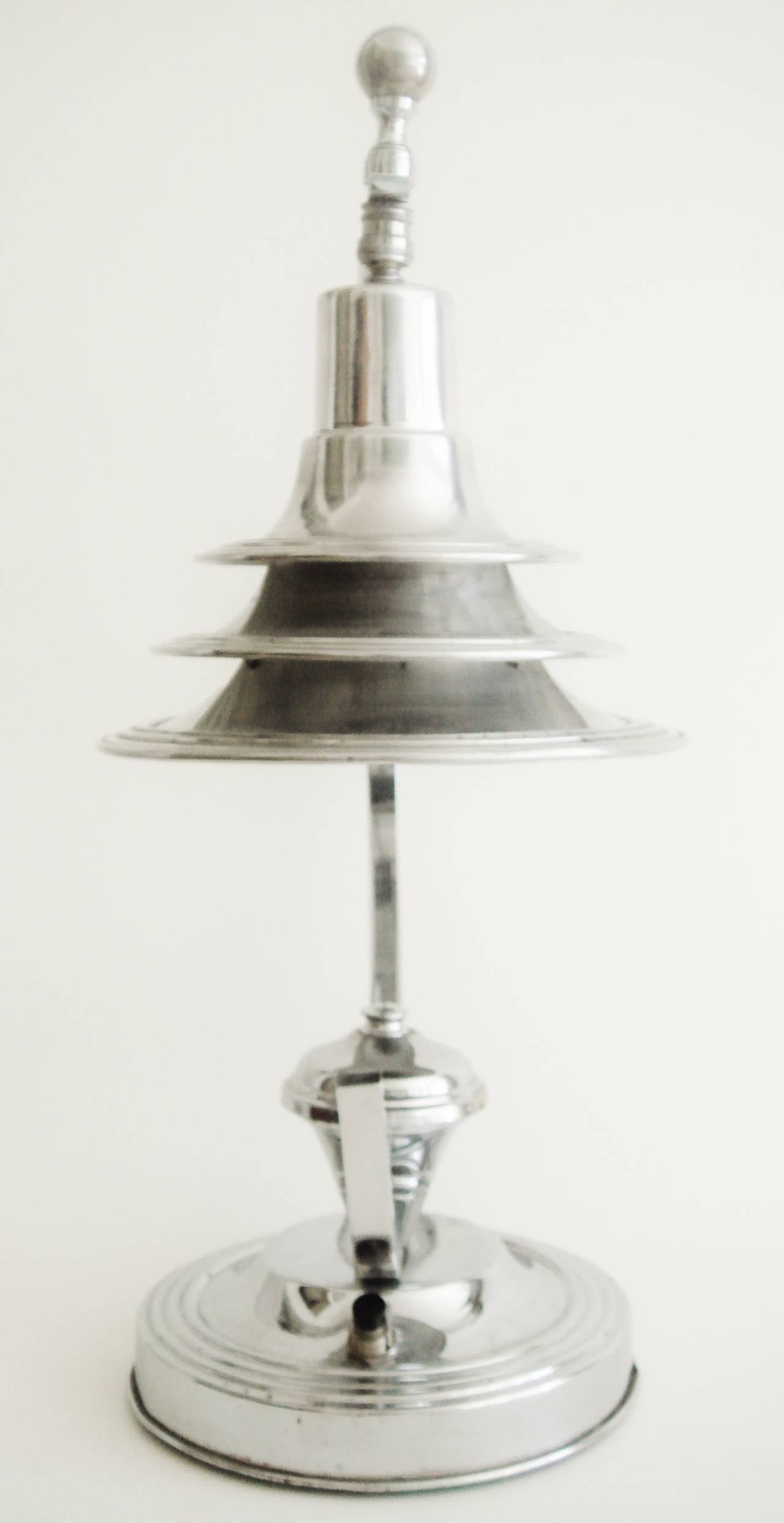 Canadian Art Deco Chrome, TripleCone Table or Desk Lamp by Electrolier