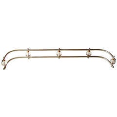 American Art Deco Chrome, Copper and Glass Fireplace Fender