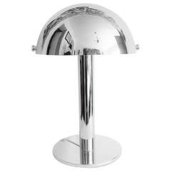 Scarce American Mid-Century Modern Chrome Adjustable Shade Lamp by Laurel