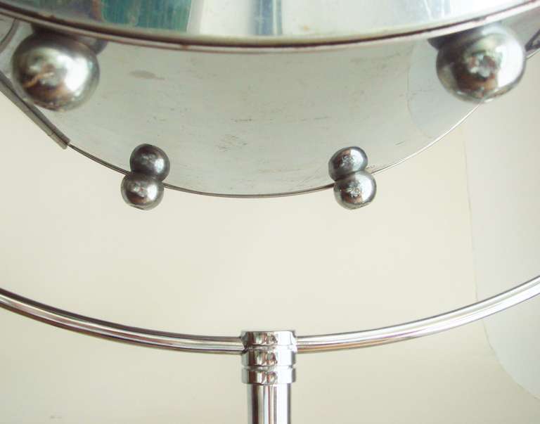 Iconic American Art Deco Chrome Hatbox Birdcage and Hoop Stand by Hendryx 1