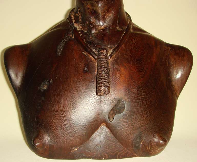 French Carved Wood Bust of African Warrior in the Style of Roger Favin In Good Condition In Port Hope, ON