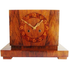 Vintage Very Rare Belgian Art Deco Architectural Mantel Clock by Maison Duray