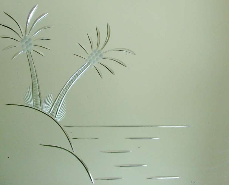 palm tree erched mirror