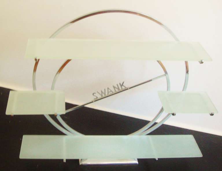 American Art Deco Chrome & Glass Jewellery Store Display Shelf for Swank Inc. In Good Condition In Port Hope, ON