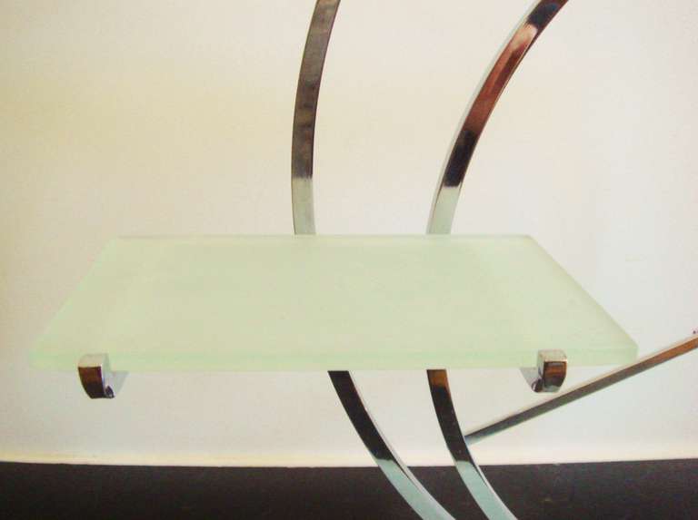 Mid-20th Century American Art Deco Chrome & Glass Jewellery Store Display Shelf for Swank Inc.