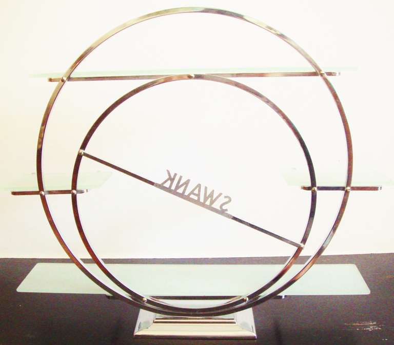 American Art Deco Chrome & Glass Jewellery Store Display Shelf for Swank Inc. 4