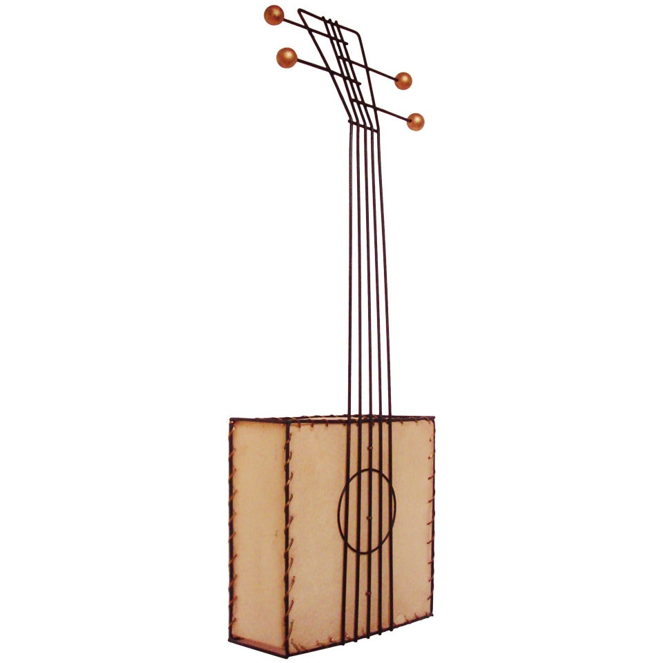 Iconic American Mid-Century Square Guitar Wall Lamp by Frederick Weinberg For Sale