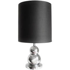 Canadian 60's Chrome Two Graduated & Stacked Spheres Table Lamp.