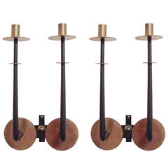 Pair of Large American Midcentury Candle Sconces in the Style of Tommi Parzinger 1