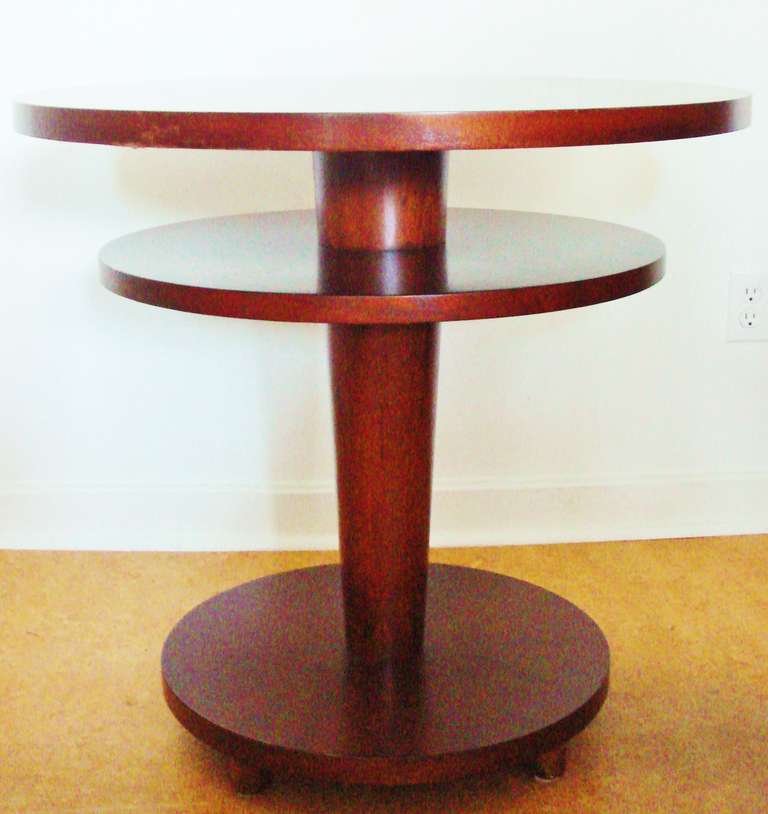 American Art Deco Revival Two-Tiered Circular Entry Hall Table 2