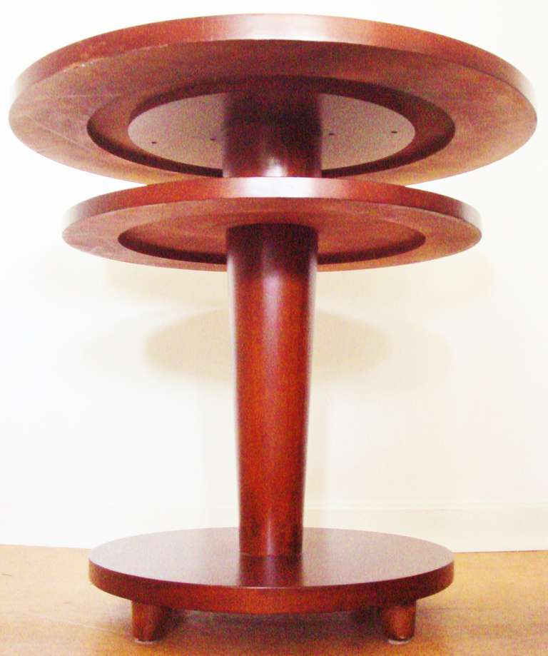 American Art Deco Revival Two-Tiered Circular Entry Hall Table 3