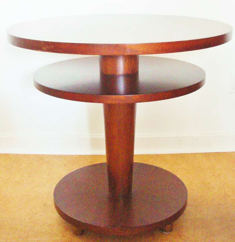 American Art Deco Revival Two-Tiered Circular Entry Hall Table 5