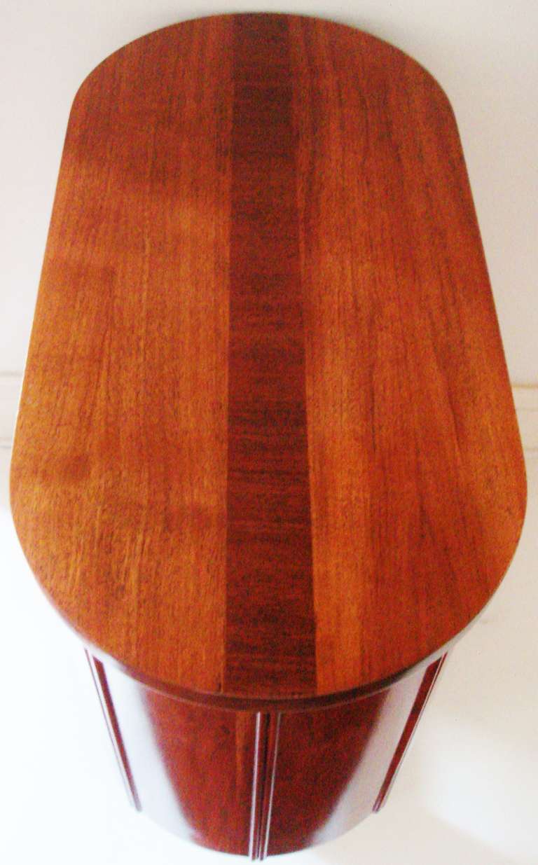 American Art Deco Side Table and Cupboard in Polychrome Exotic Wood Veneers. 2
