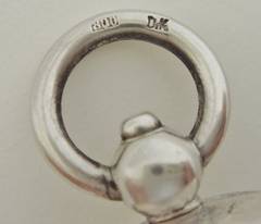 Very Rare German Art Deco Sterling Silver Watch Fob Cocaine Locket with Spoon