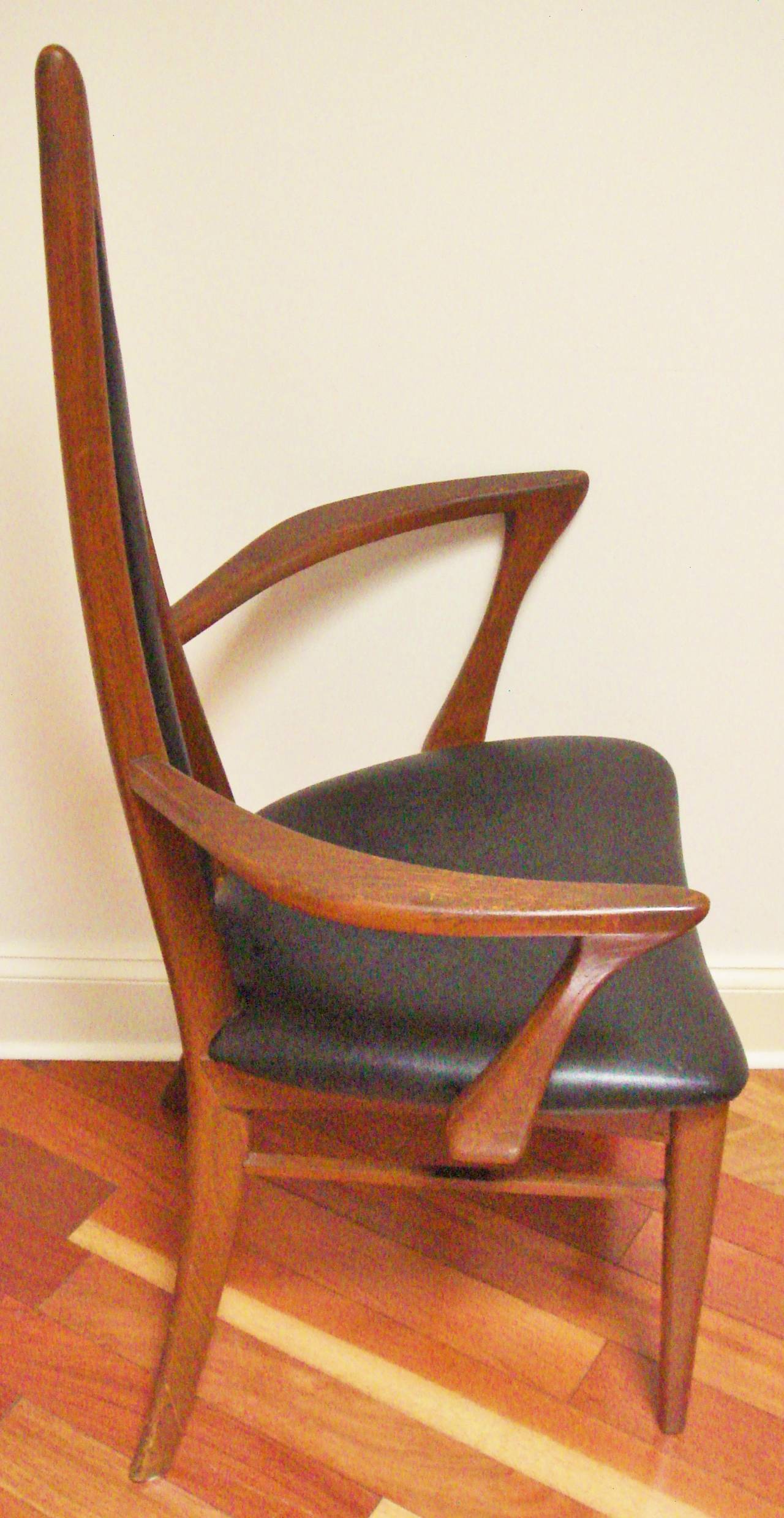 Carved Pair of Canadian Mid Century Biomorphic Salon Chairs by Danis et Frères