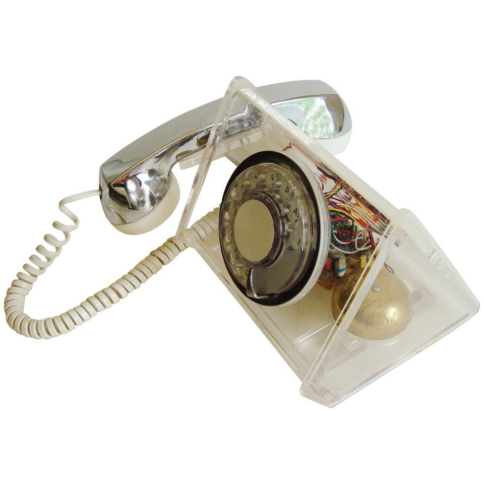 Scarce American Space Age, "La Belle" Clear Rotary Telephone by TeleConcepts