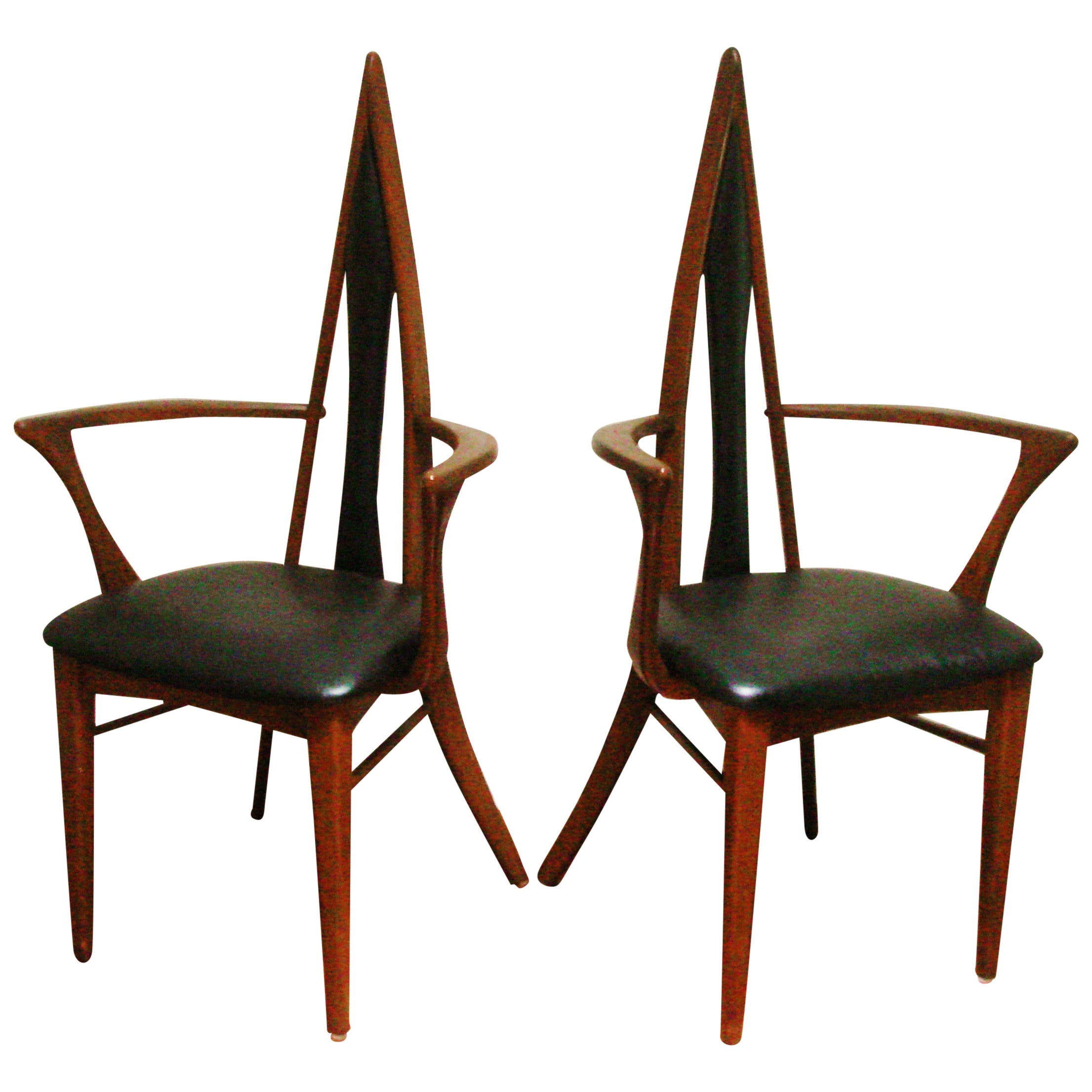 Pair of Canadian Mid Century Biomorphic Salon Chairs by Danis et Frères