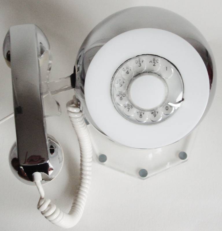 Iconic American Space Age Rotary Chromefone Desk Telephone by TeleConcepts 2