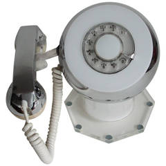 Iconic American Space Age Rotary Chromefone Desk Telephone by TeleConcepts