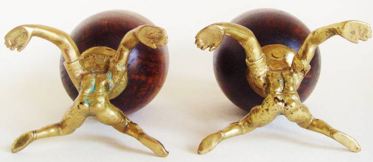 Rare Pair of Early Surreal, Figurative Coconut and Brass Cups by Arthur Court. In Excellent Condition For Sale In Port Hope, ON