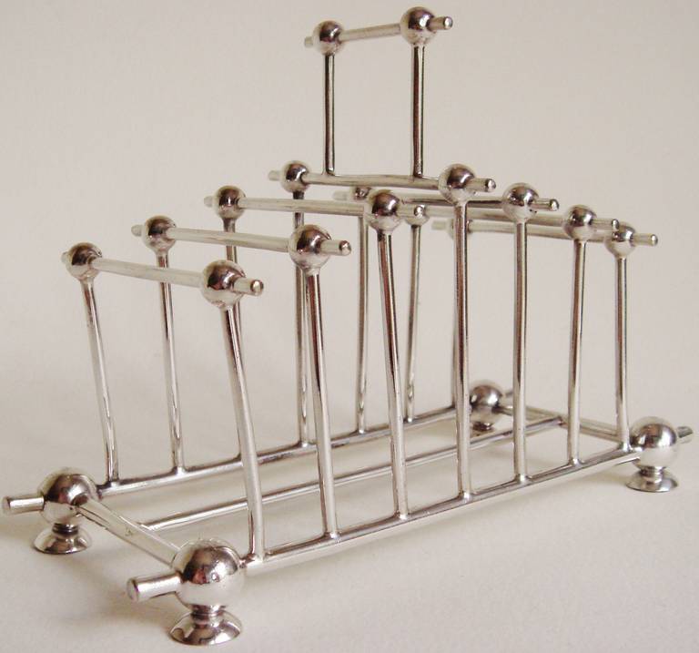 English Aesthetic Movement, Silver Plated Toast or Letter Rack 1