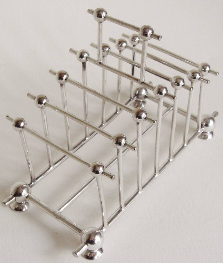 British English Aesthetic Movement, Silver Plated Toast or Letter Rack