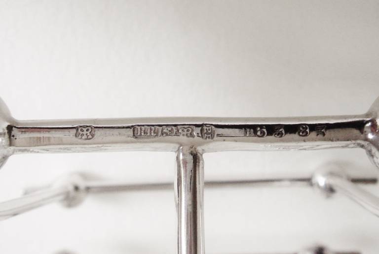 20th Century English Aesthetic Movement, Silver Plated Toast or Letter Rack