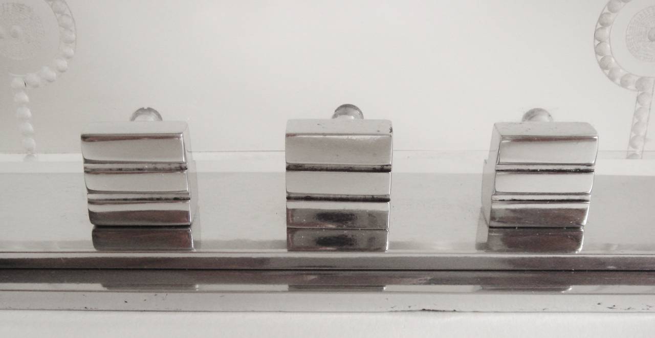 Mid-20th Century French Art Deco Chrome, Aluminium and Lucite Mechanical Alarm Clock by Dep