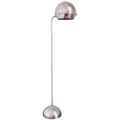Large Chrome-Plated, Fully Adjustable Eyeball Lamp in the Style of Gepo