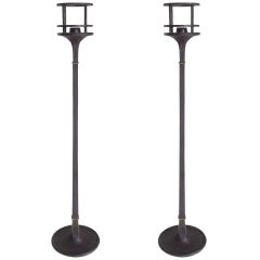 Pair of Elegant Danish Iron and Brass Candlesticks by Jens Quistgaard for Dansk