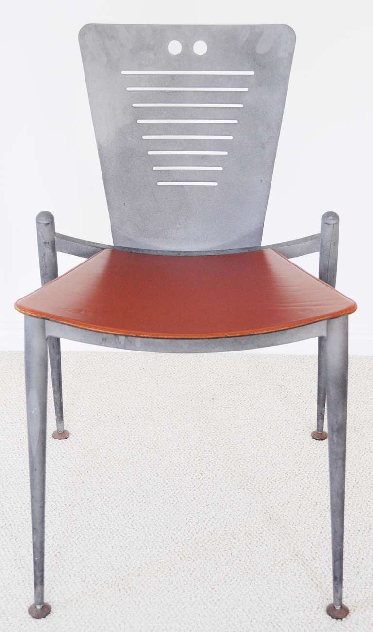 20th Century Set of Four 1980's Modern Italian RCS Organic Dining Chairs for Tecno. For Sale