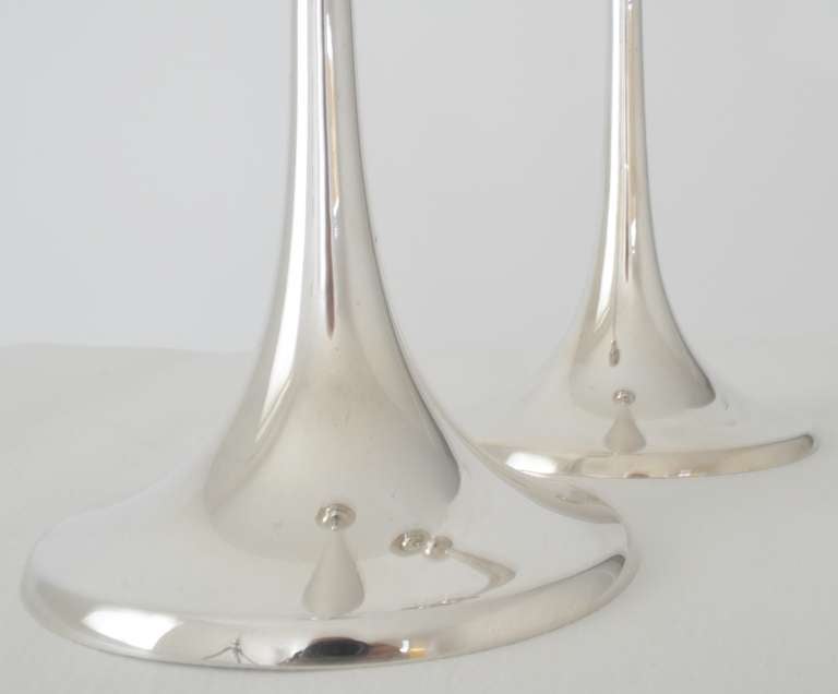 Pair of Gense 1960s Modern Swedish Saturnus Candleholders by Kjell Engman In Excellent Condition In Port Hope, ON