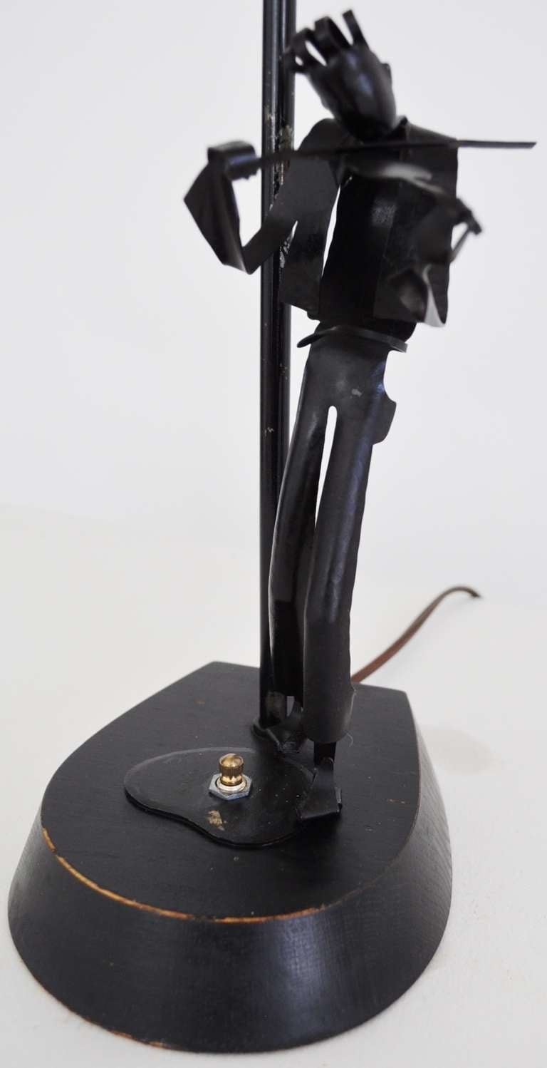 Pair of West German Mid-Century Modern Figural Musician Table Lamps For Sale 2