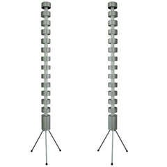 Pair of 1980's Modern French Demeter Colonne Floor Lamps for Escapade Paris. 1