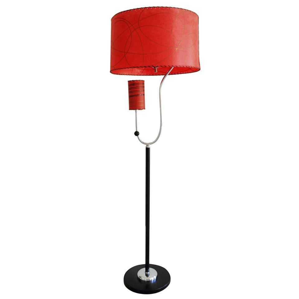 American MidCentury Modern Majestic Twin Floor Lamp with Original