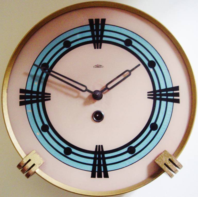 Czechoslovakian MidCentury Modern Reverse Painted Mechanical Wall