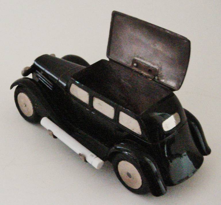 Art Deco Very Rare German Figural 1930s Toy Car Mechanical Table Cigarette Dispenser